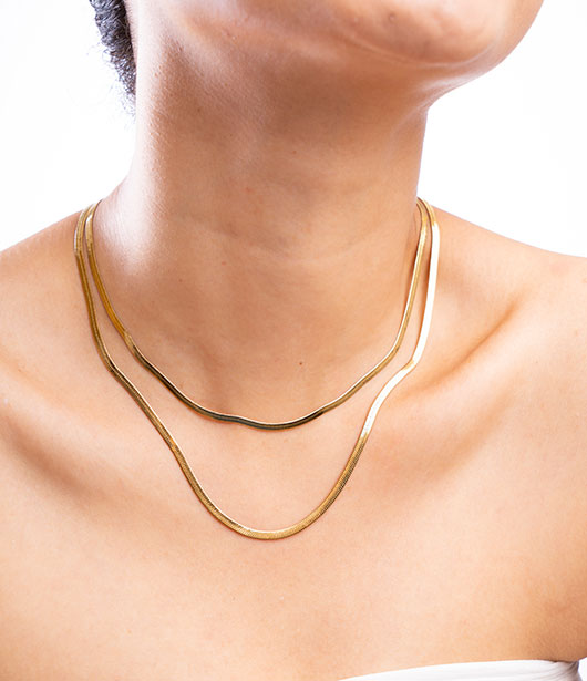 Gold Double-Layer Snake Chain Necklace