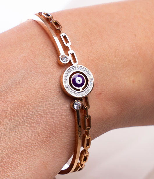 Rose Gold Evil Eye Bracelet