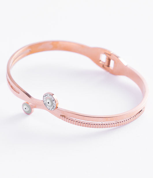 Evil Eye Rose Gold Bangle Bracelet