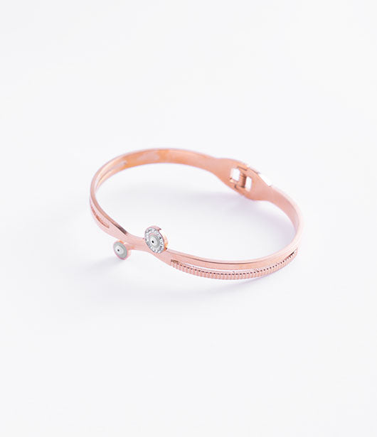 Evil Eye Rose Gold Bangle Bracelet