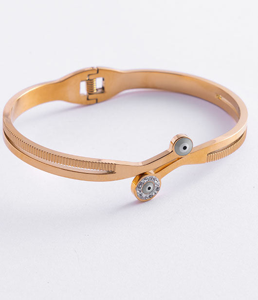 Gold Evil Eye Bangle Bracelet