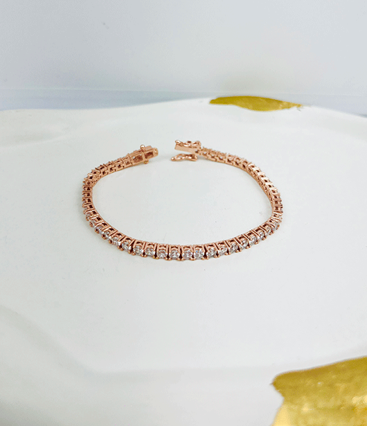 Classic Elegance Brass Tennis Bracelet