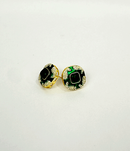 Black and Silver Crystal Stud Earrings