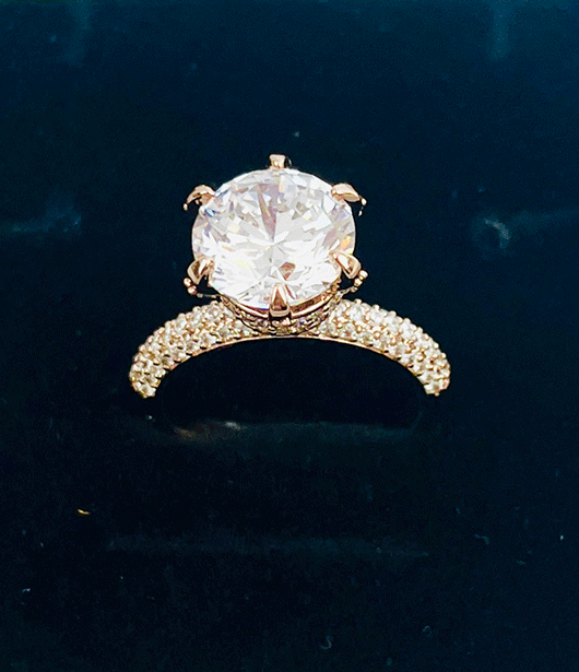 Radiant Halo American Diamond  Ring