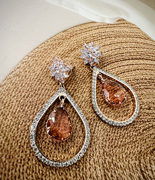 Sparkling Teardrop Crystal Earrings