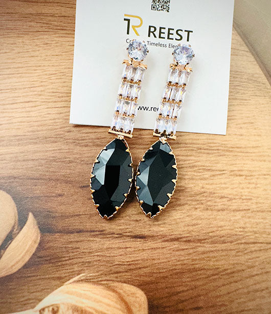 Black Crystal Drop Earrings