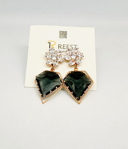 Floral Crystal Statement Earrings