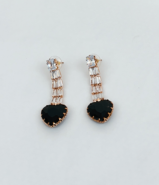 Heart Crystal Drop Earrings