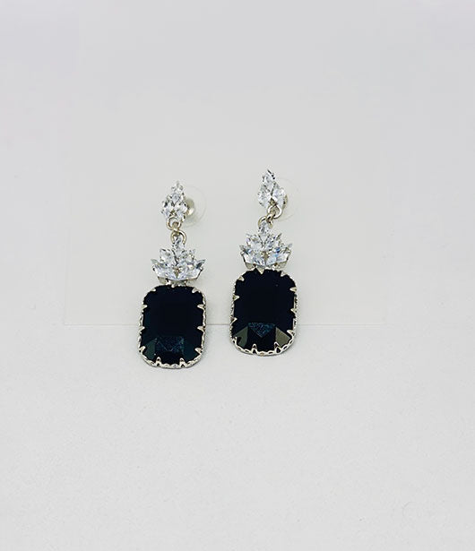 Elegant Black Crystal Drop Earrings