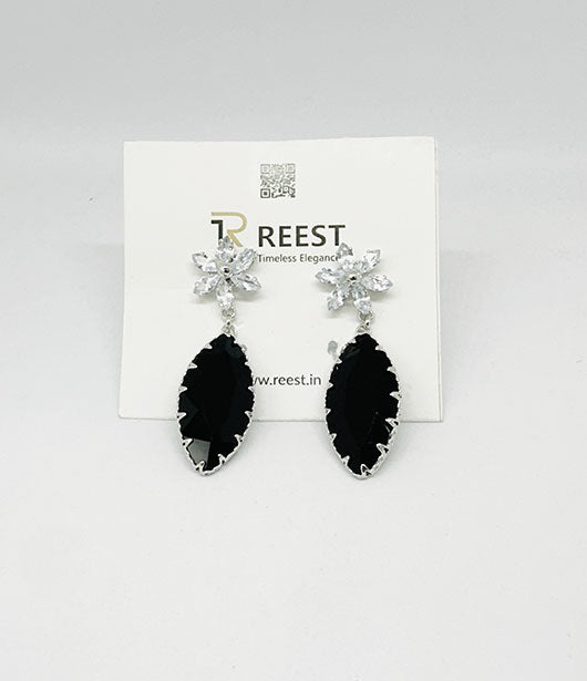 Floral Crystal Drop Earrings