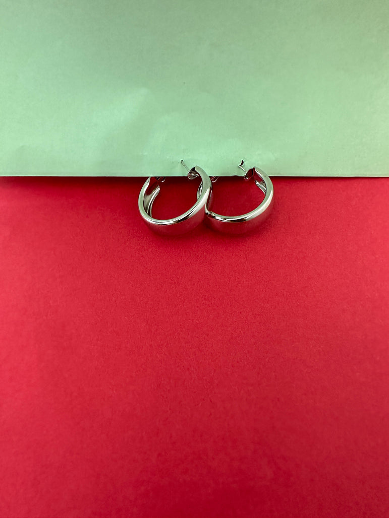 Sleek Silver-Tone Hoop Earrings